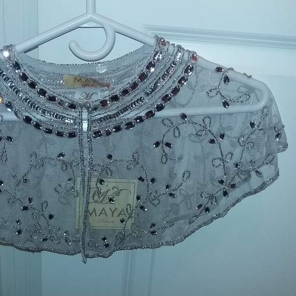 ASOS Maya sheer silver capelet - Picture 2 of 2